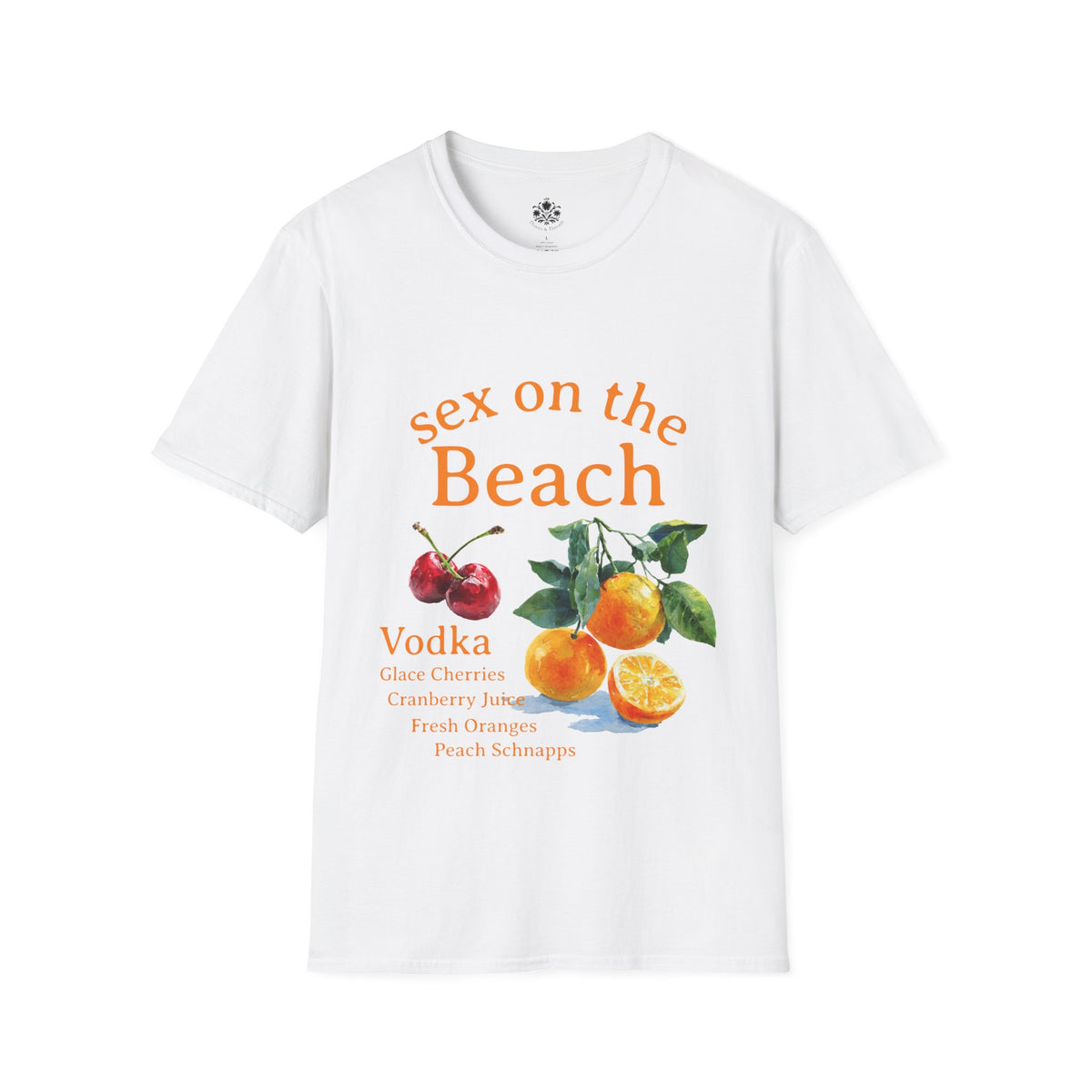 Sex on the Beach Cocktail T-Shirt — Men's Vintage Fruit Recipe Tee