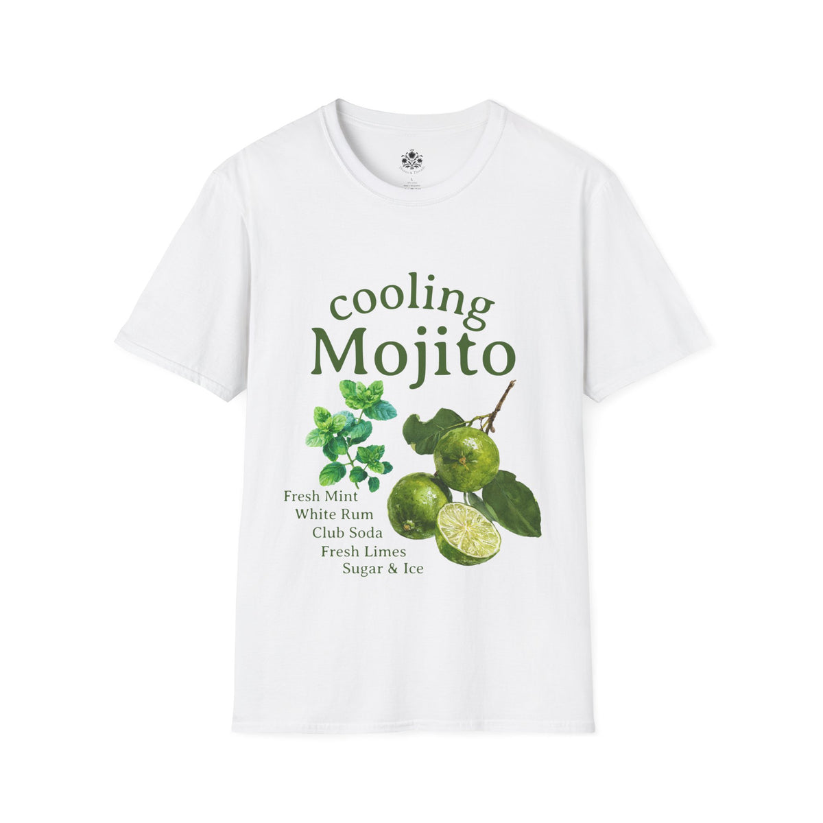 Cooling Mojito Cocktail T-Shirt — Men's Cooling Mojito Botanical Lime & Mint Tee